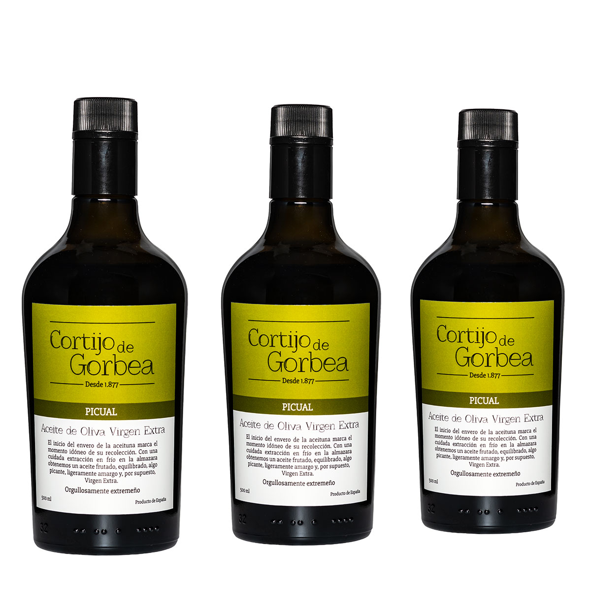 3 botellas de Aceite Oliva Virgen Extra Cortijo de Gorbea